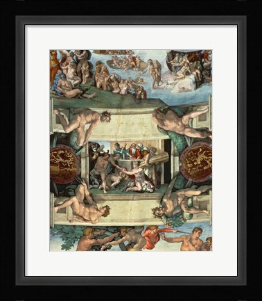 Framed Sistine Chapel Ceiling (1508-12): The Sacrifice of Noah, 1508-10 Print