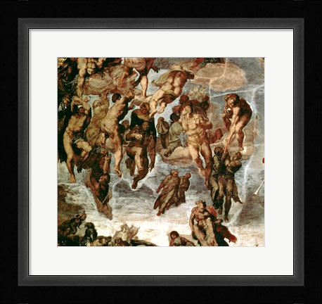 Framed Righteous Drawn up to Heaven, detail from 'The Last Judgement', in the Sistine Chapel, c.1508-12 Print