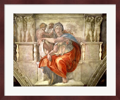 Framed Sistine Chapel Ceiling: Delphic Sibyl Print