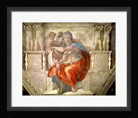 Framed Sistine Chapel Ceiling: Delphic Sibyl Print