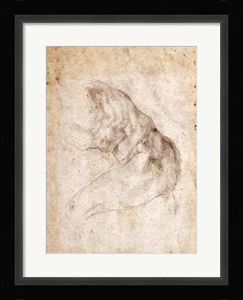 Framed Study for The Creation of Adam Print