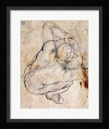 Framed Study for the Last Judgement Print