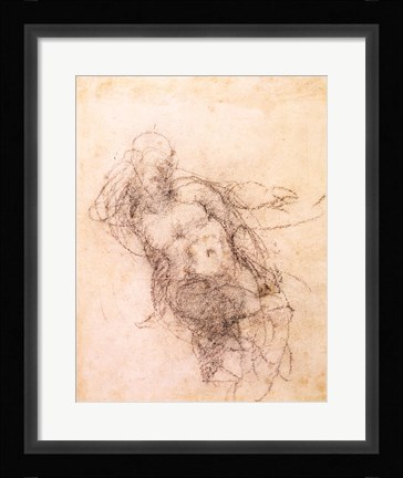 Framed Study for Noah in 'The Drunkenness of Noah', 1508-12 Print