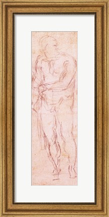 Framed Study for Adam in &#39;The Expulsion&#39;, 1508-12 Print