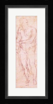 Framed Study for Adam in 'The Expulsion', 1508-12 Print