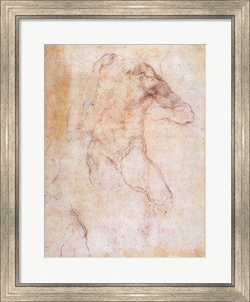 Framed Study of a male nude Print