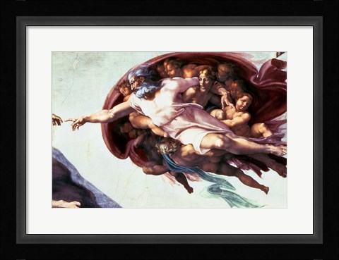 Framed Sistine Chapel Ceiling: Creation of Adam, 1510 (detail) Print