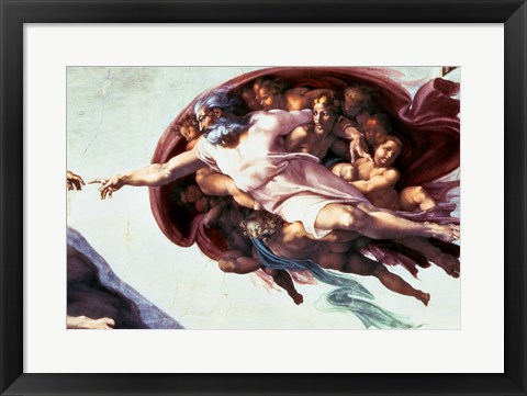 Framed Sistine Chapel Ceiling: Creation of Adam, 1510 (detail) Print