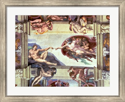 Framed Sistine Chapel Ceiling: Creation of Adam, 1510 B Print