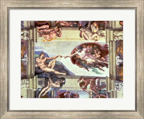 Framed Sistine Chapel Ceiling: Creation of Adam, 1510 B Print