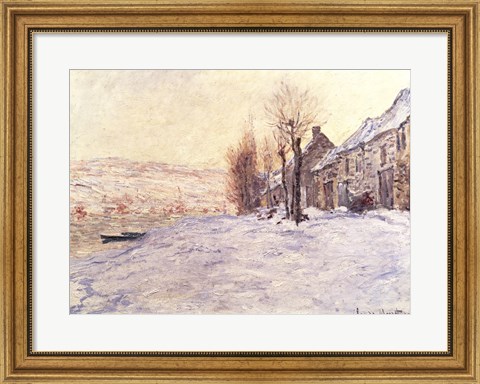 Framed Lavacourt under Snow, c.1878-81 Print