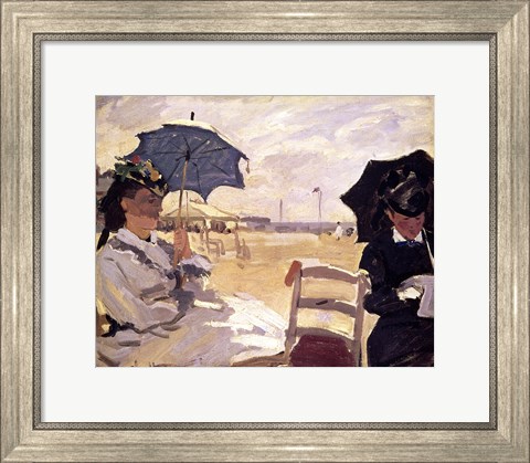 Framed Beach at Trouville, 1870 Print
