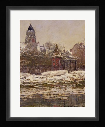 Framed Church at Vetheuil, 1879 Print