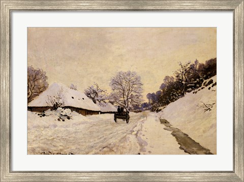 Framed Cart, or Road under Snow at Honfleur, 1867 Print