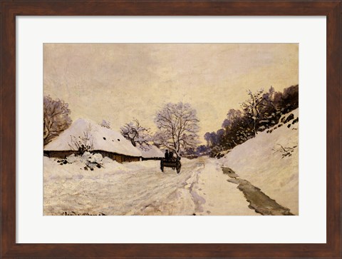 Framed Cart, or Road under Snow at Honfleur, 1867 Print