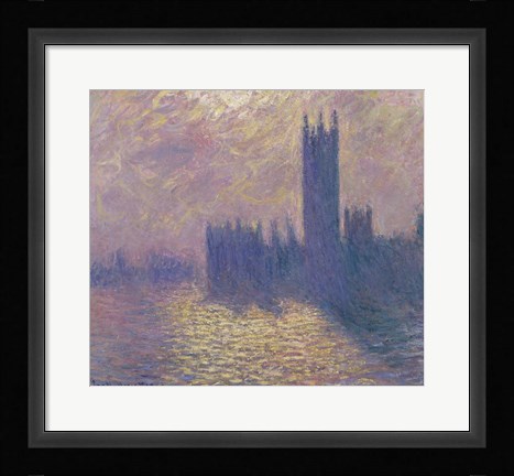 Framed Houses of Parliament, Stormy Sky, 1904 Print