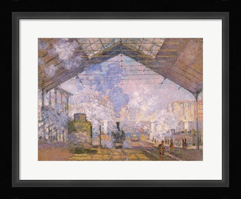 Framed Gare St. Lazare, 1877 Print