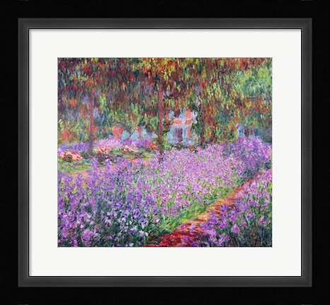 Framed Artist's Garden at Giverny, 1900 Print