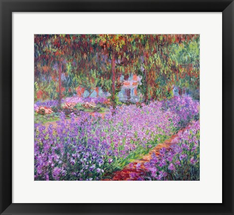 Framed Artist's Garden at Giverny, 1900 Print