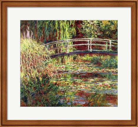 Framed Waterlily Pond: Pink Harmony, 1900 Print