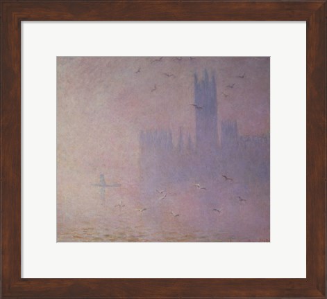 Framed Seagulls over the Houses of Parliament, 1904 Print