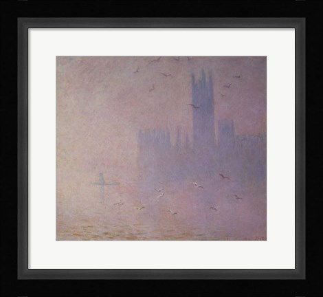 Framed Seagulls over the Houses of Parliament, 1904 Print