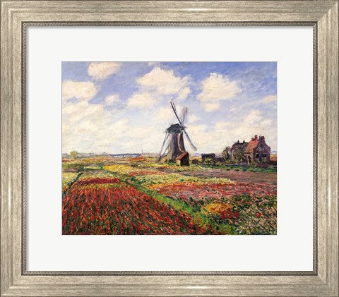 Framed Tulip Fields with the Rijnsburg Windmill, 1886 Print
