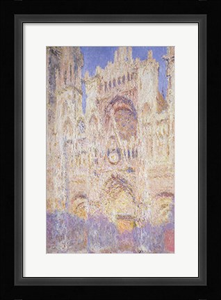 Framed Rouen Cathedral at Sunset, 1894 Print