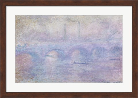 Framed Waterloo Bridge: Effect of the Mist, 1903 Print