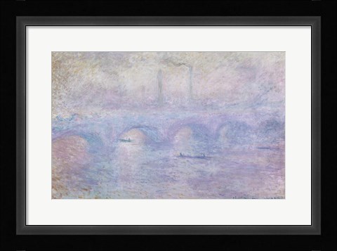 Framed Waterloo Bridge: Effect of the Mist, 1903 Print