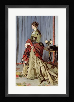 Framed Portrait of Madame Louis Joachim Gaudibert, 1868 Print