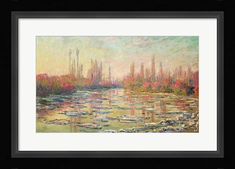 Framed Thaw on the Seine, near Vetheuil, 1880 Print
