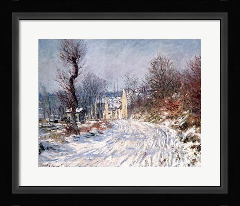Framed Road to Giverny, Winter, 1885 Print