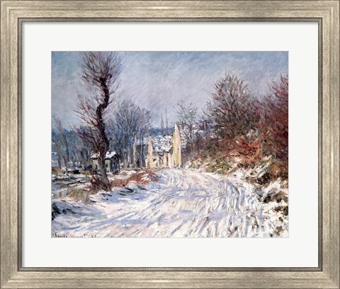 Framed Road to Giverny, Winter, 1885 Print