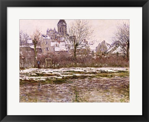 Framed Church at Vetheuil under Snow, 1878-79 Print