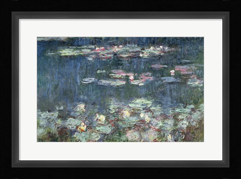 Framed Waterlilies: Green Reflections, 1914-18 (detail) Print