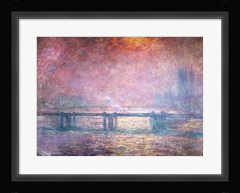 Framed Thames at Charing Cross, 1903 Print