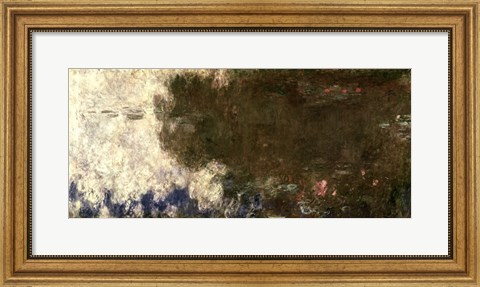 Framed Waterlilies - The Clouds (right side), 1914-18 Print