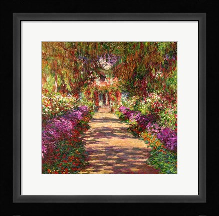 Framed Pathway in Monet's Garden, Giverny, 1902 Print