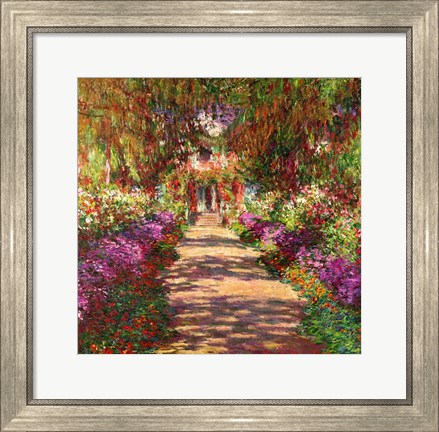 Framed Pathway in Monet's Garden, Giverny, 1902 Print