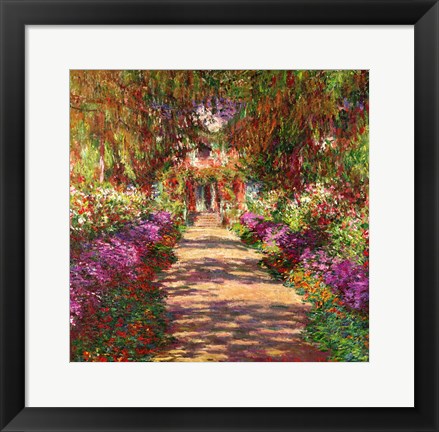 Framed Pathway in Monet's Garden, Giverny, 1902 Print