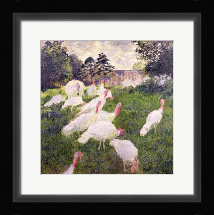 Framed Turkeys at the Chateau de Rottembourg, Montgeron, 1877 Print