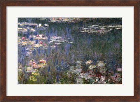 Framed Waterlilies: Green Reflections, 1914-18 (left section) Print