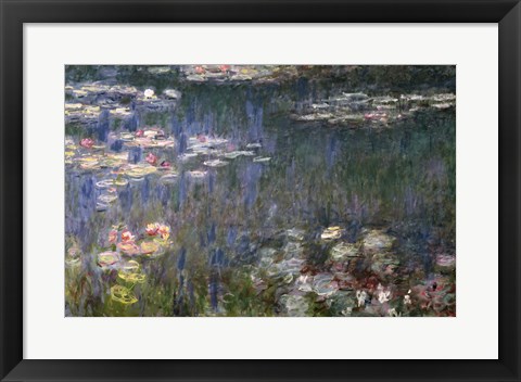 Framed Waterlilies: Green Reflections, 1914-18 (left section) Print