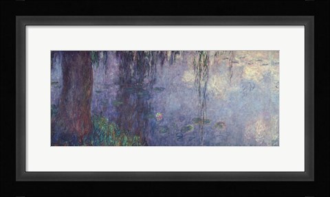 Framed Waterlilies: Morning with Weeping Willows, detail of the left section, 1914-18 Print