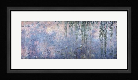 Framed Waterlilies: Morning with Weeping Willows, detail of central section, 1914-18 Print