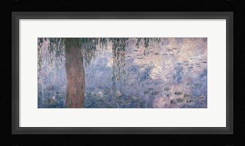 Framed Waterlilies: Morning with Weeping Willows, 1914-18 (right section) Print