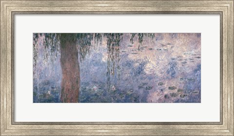 Framed Waterlilies: Morning with Weeping Willows, 1914-18 (right section) Print