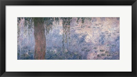Framed Waterlilies: Morning with Weeping Willows, 1914-18 (right section) Print