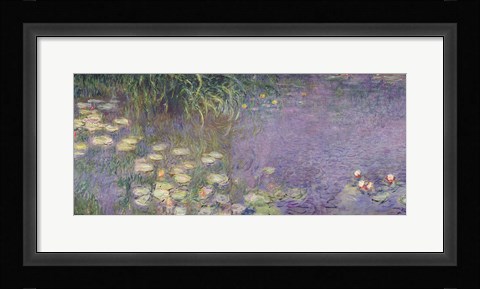 Framed Waterlilies: Morning, 1914-18 (left section) Print